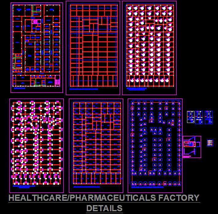 Pharmaceuticals Factory Layout CAD Design- Structural DWG